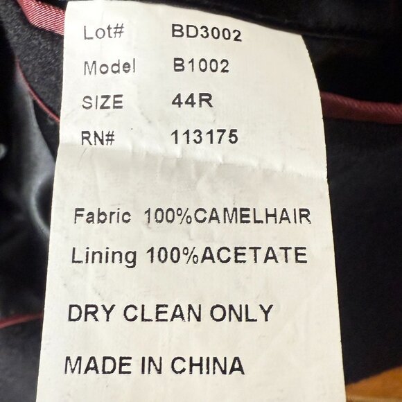 Hilton Club 100% Camel Hair Black Blazer Jacket Sports Coat Sz 44R - Picture 3 of 10